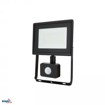 KAFLER KASTEL Faretto LED 30W 4000K 2520lm IP65 nero con sensore PIR