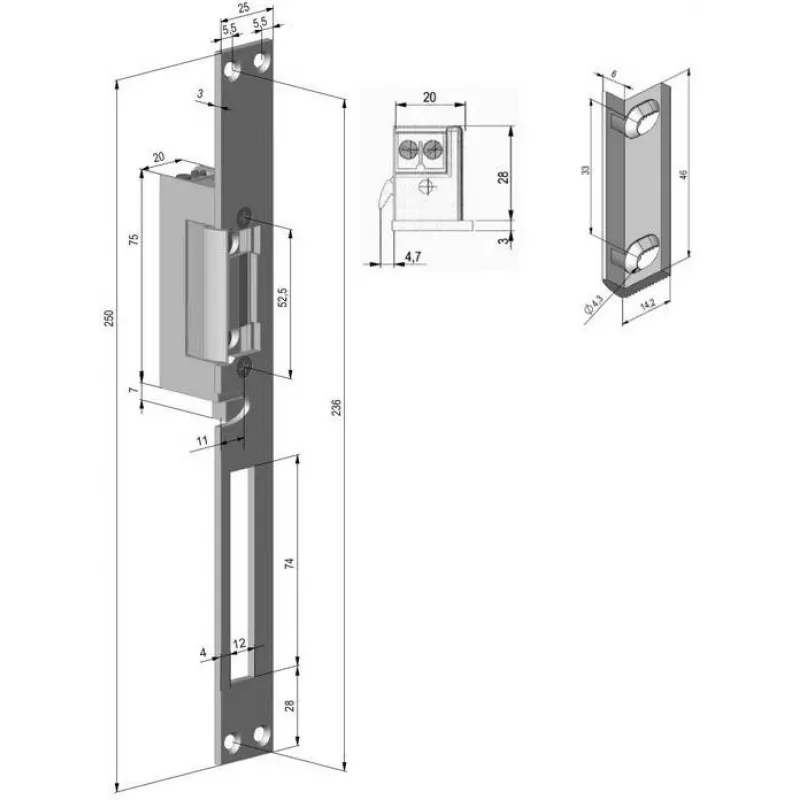SCOT ES-S12DC-RS PROFI apriporta elettrico simmetrico reversibile con segnalazione, 12V DC