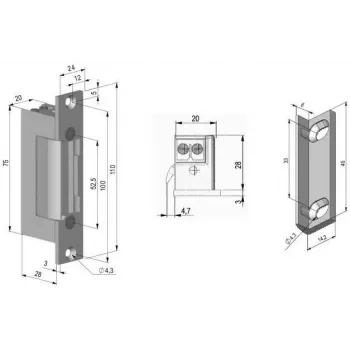 SCOT ES-S12DCN-MB PROFI apriporta elettrico simmetrico a basso consumo con memoria e blocco