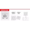 VCX WESA LC 13A presa singola con caricabatterie USB bianco
