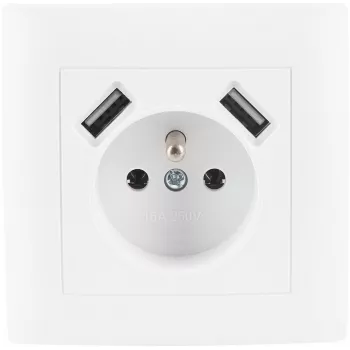 VCX WESA LC 13A presa singola con caricabatterie USB bianco