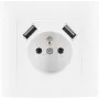 VCX WESA LC 13A presa singola con caricabatterie USB bianco