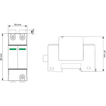 VCX DC C2P 1000V PV30 scaricatore di sovratensione tipo 2 2P 1000V DC per impianti fotovoltaici
