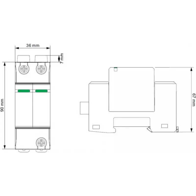 VCX DC C2P 1000V PV30 scaricatore di sovratensione tipo 2 2P 1000V DC per impianti fotovoltaici