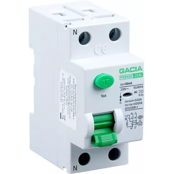 GACIA PR8NM 2P 25A 30mA AC RCCB interruttore differenziale 6kA 2 moduli