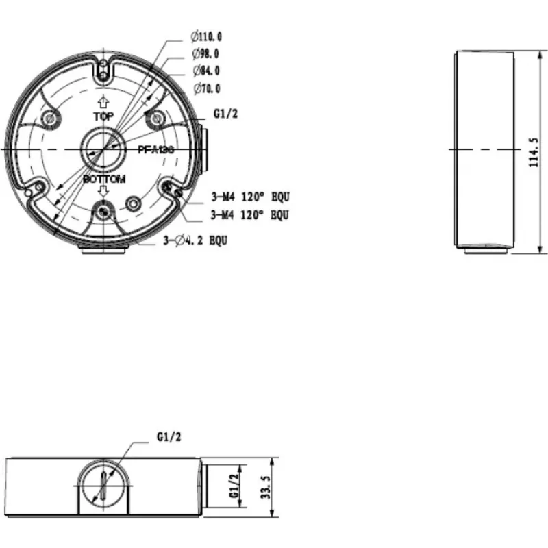 MITON MT-P136-B scatola da parete 1 porta Keystone bianca