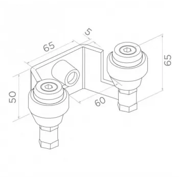 PSG 60.023 supporto superiore per cancello scorrevole 60mm (2 rulli)