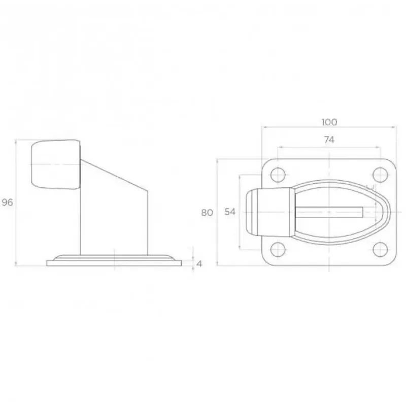 PSG 60.038 paracolpi per cancello - gomma EPDM, nero, 60x38mm