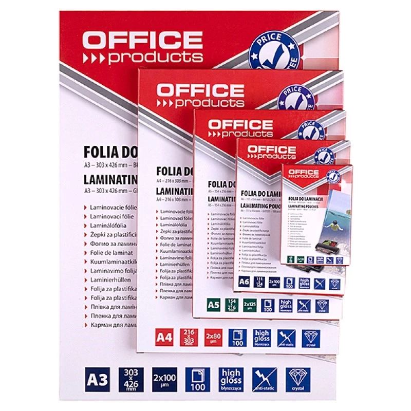 PBS CONNECT OFFICE PRODUCTS pellicola per plastificazione A4 2x100 micron lucida 100 fogli trasparente
