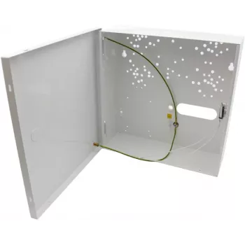 Pulsar AWO000PU contenitore universale in metallo, bianco (RAL 9003), montaggio a parete, supporto batteria 17Ah
