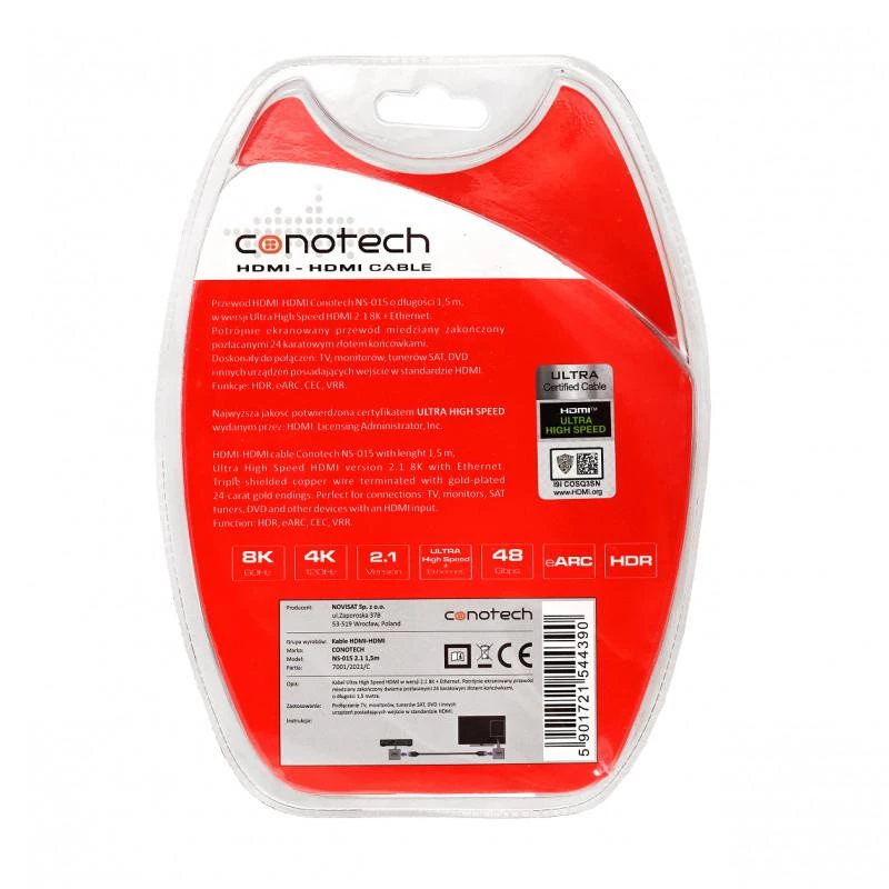 CONOTECH NS-015 cavo HDMI 2.1 8K 1,5m