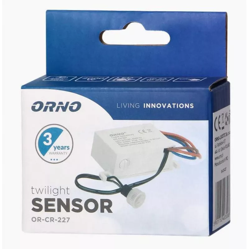 ORNO OR-CR-227 sensore crepuscolare MINI con sonda esterna, IP54