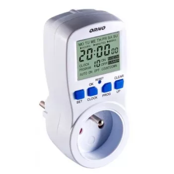 ORNO OR-PRE-409 timer programmatore digitale settimanale, 230V, 16A, 10 programmi, display LCD, countdown