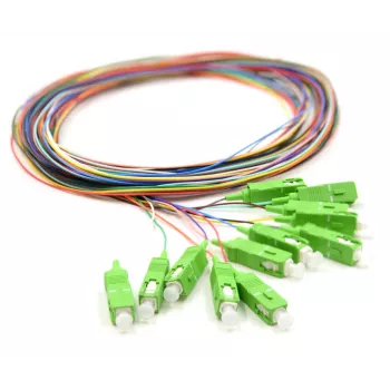 12x Pigtail SC/APC monomodale G.657.A2 2m connettori dorati
