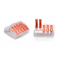 TRYTYT PC-235 connettore push-in a 5 vie 0,2-4,0 mm² confezione da 30 trasparente arancione