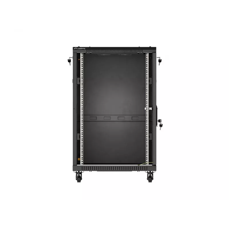 Lanberg armadio a rack da terra 19 pollici 18U 600x600 nero con porta in vetro (Flat Pack)