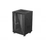 Lanberg armadio a rack da terra 19 pollici 18U 600x600 nero con porta in vetro (Flat Pack)