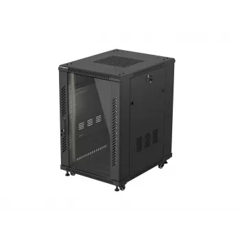 LANBERG armadio rack server da terra 18U 19 pollici 600x800 mm nero con porta in vetro temperato (Flat Pack)