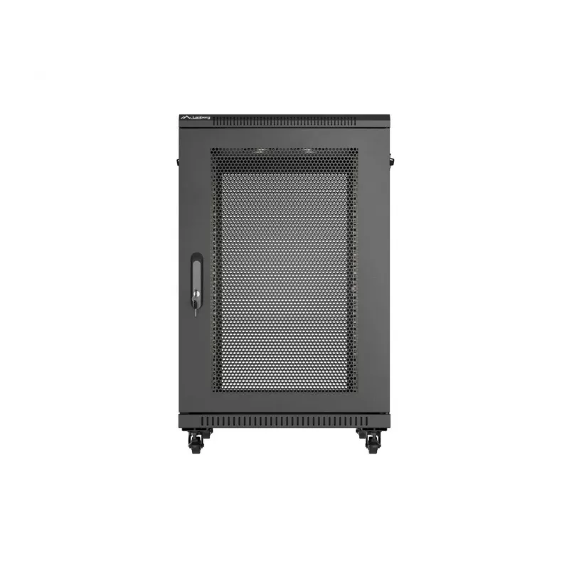 Lanberg armadio da terra 19 pollici 18U 600x800 mm nero con porte perforate (Flat Pack)