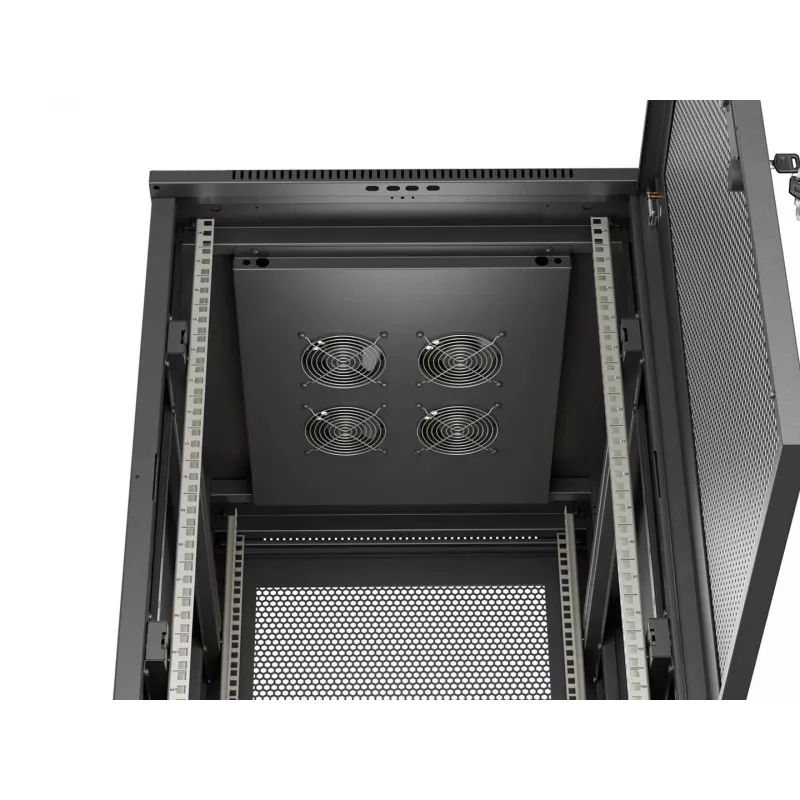 Lanberg armadio da terra 19 pollici 18U 600x800 mm nero con porte perforate (Flat Pack)