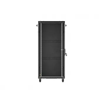 LANBERG armadio rack server da terra 19 pollici 27U 600x1000 mm nero con porta in vetro temperato (Flat Pack)