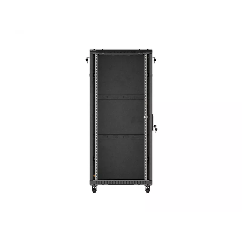 LANBERG armadio rack server da terra 19 pollici 27U 600x1000 mm nero con porta in vetro temperato (Flat Pack)