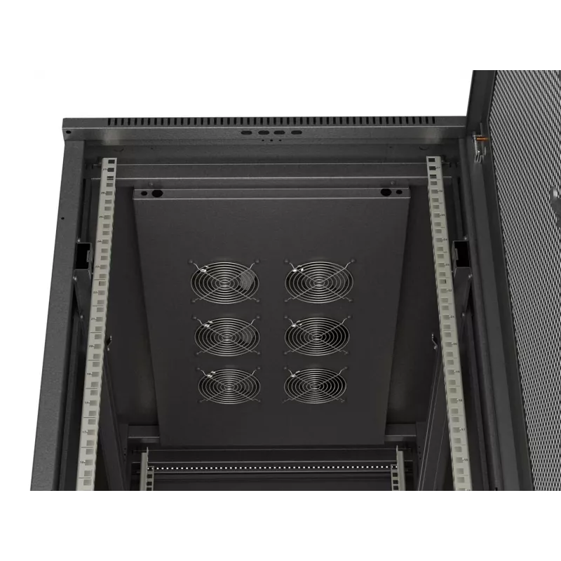 LANBERG armadio rack da terra 19 pollici 27U 600x1000 mm nero con porta perforata (Flat Pack)