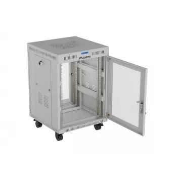Lanberg FF01-6615-23SL armadio rack da terra 19 pollici 15U 600x600 grigio porta perforata LCD Flat Pack