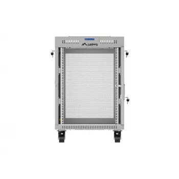 Lanberg FF01-6615-23SL armadio rack da terra 19 pollici 15U 600x600 grigio porta perforata LCD Flat Pack