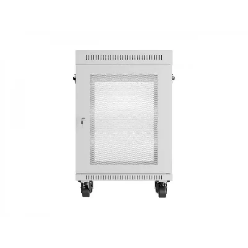 Lanberg armadio da terra 19 pollici 15U 600x800 grigio con porta perforata e LCD (Flat Pack)