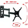 ART AR-57A supporto TV fisso a parete per LED/LCD 17-42 pollici nero
