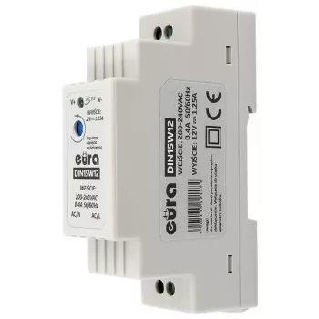 EURA DIN15W12 alimentatore per guida DIN 12V 1,25A 15W