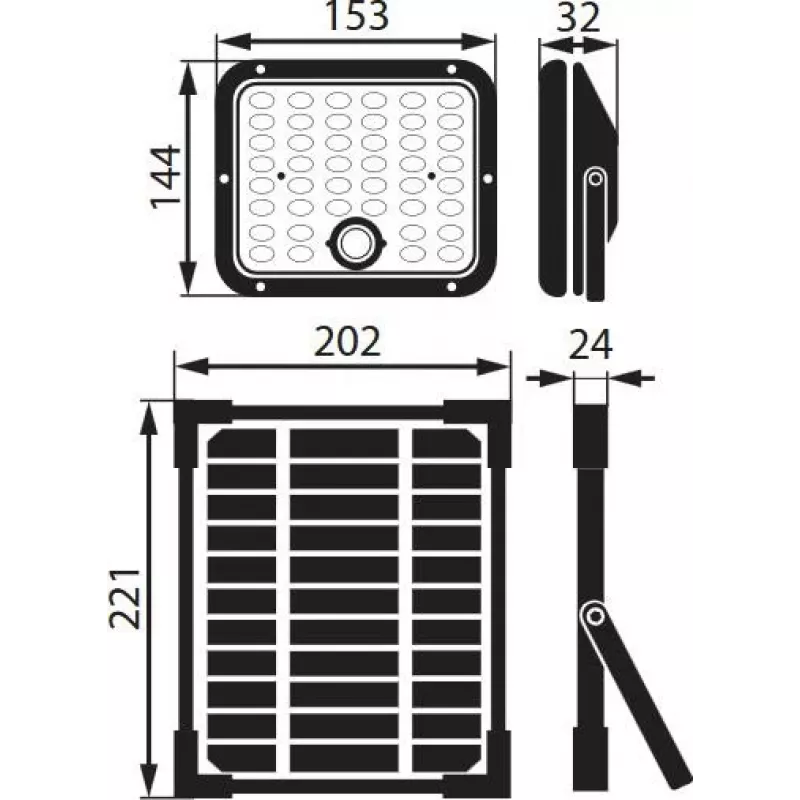 BEMKO SOLPAR faretto LED solare 10W 1500lm 3000/4000K IP65 nero con sensore PIR