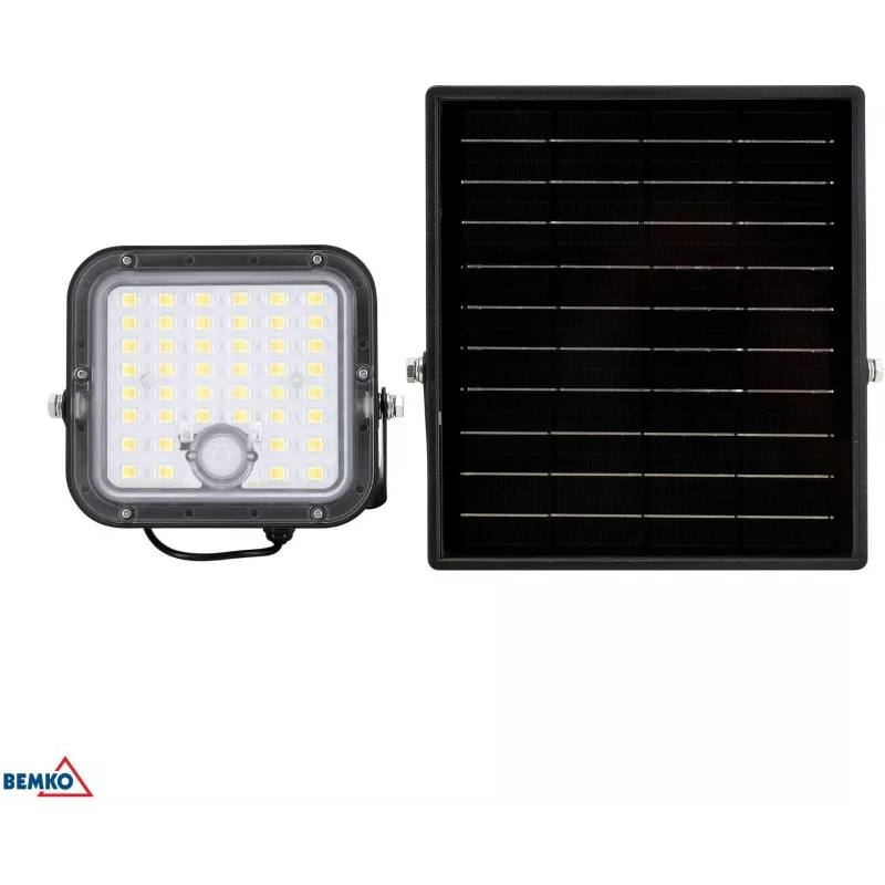 BEMKO SOLPAR faretto LED solare 10W 1500lm 3000/4000K IP65 nero con sensore PIR