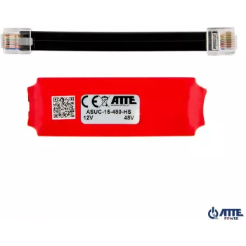 ATTE ASUC-15-480-HS adattatore PoE passivo, ingresso 10-30V DC, uscita 48V DC 15W, 0,31A, RJ45, montaggio a parete, nero
