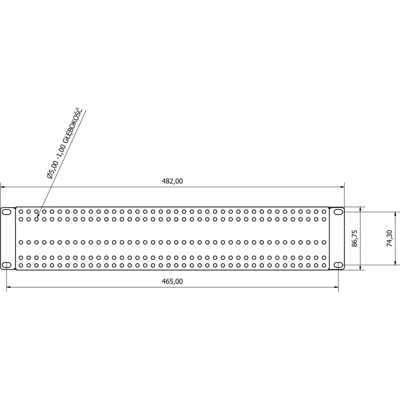 ATTE ADD-RACK2U1 adattatore per montaggio a rack 2U 19