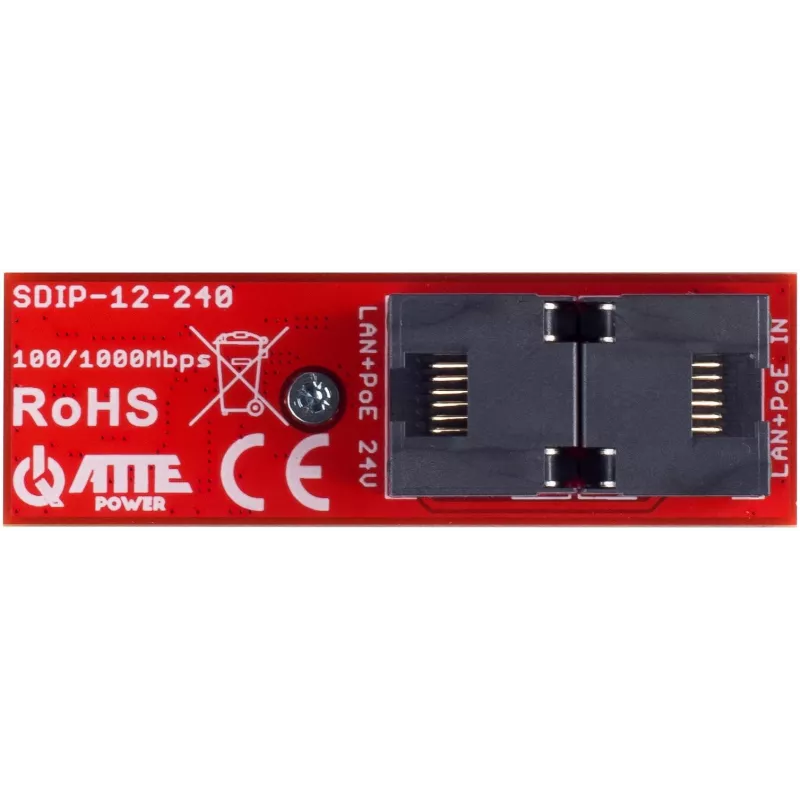 ATTE SDIP-12-240 adattatore PoE+ 30W guida DIN Gigabit
