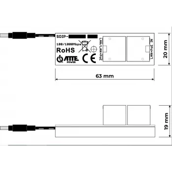 ATTE SDIP-12-121 adattatore PoE+ 30W Gigabit