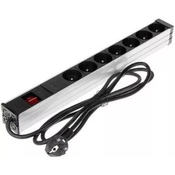 DELTA PD-7K/RACK ciabatta 7 prese Schuko 1U rackmount 230V 10A 2300W cavo 3m nero