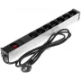 DELTA PD-7K/RACK ciabatta 7 prese Schuko 1U rackmount 230V 10A 2300W cavo 3m nero