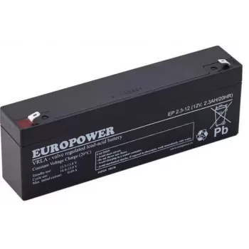 EUROPOWER EP 2.3-12 batteria AGM 12V 2,3Ah durata di progetto 6-9 anni