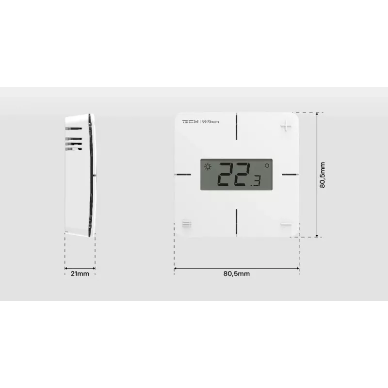 Termostato ambiente cablato R-S1 nero Tech Sterowniki
