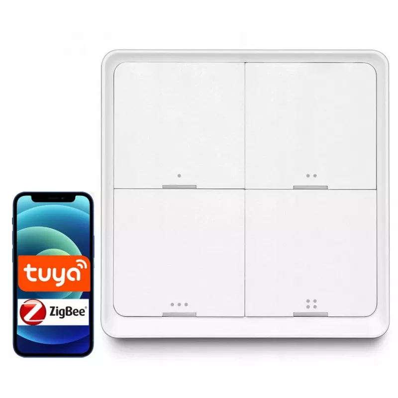 LUXURY-GOODS SC04 ZigBee TUYA Smart Scene Switch – 4 tasti, 12 scene, bianco