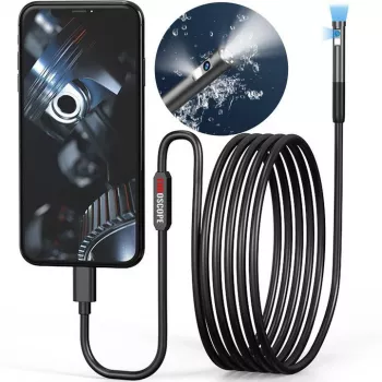 MBG endoscopio ispezione a doppia lente telecamera cavo 2m 7 LED 2x Full HD Wi-Fi per iPhone Android