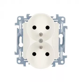 KONTAKT SIMON 10 modulo presa bianca 2x tipo F con protezione bambini morsetti a vite 16A 250V