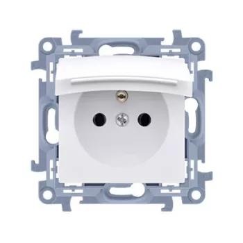KONTAKT SIMON 10 modulo presa bianca 1x Z/U con sportello IP44 morsetti a vite 16A 250V