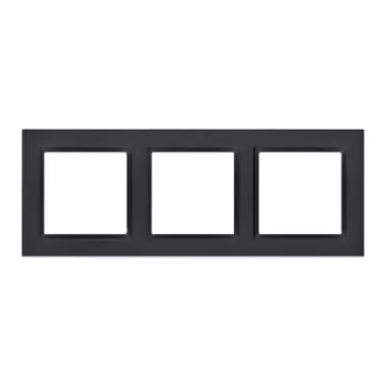KONTAKT SIMON 10 placca nero opaco 3x