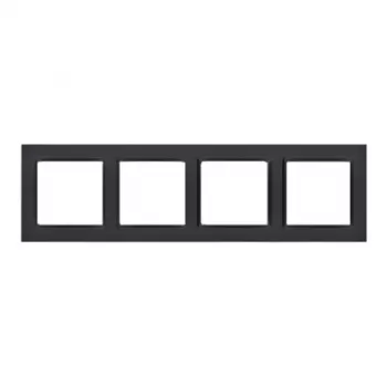 Kontakt Simon 10 placca nero opaco 4 moduli