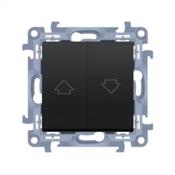KONTAK-SIMON Kontakt Simon 10 Modulo nero opaco pulsante comando tapparella freccia morsetti a vite 10A 250V