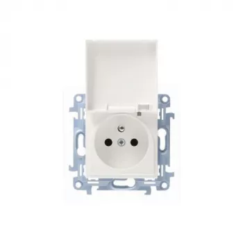 KONTAKT SIMON 10 presa 1 modulo bianca con sportello IP44 morsetti a molla 16A 250V
